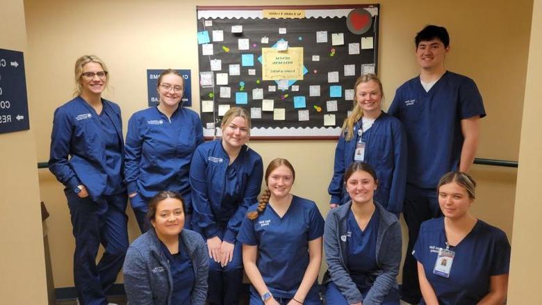 Penn State Altoona nursing students participating in the wellness board resource.